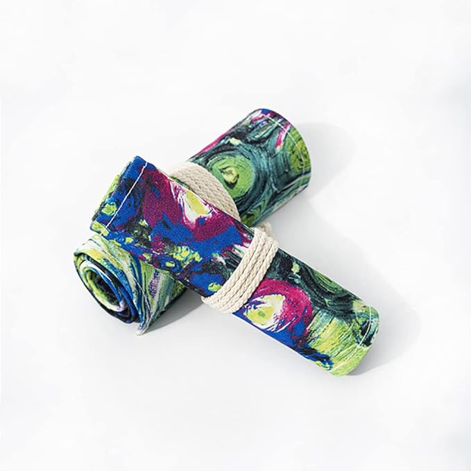 DIYOMR 24/36/72 Slots Pencil Wrap Pencil Rolls, Artist Colored Pencils Roll Up - Image 6