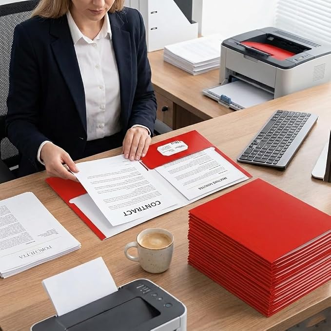 Zzrywuty File Folders with Pockets, 50 Pack Paper Folders with Card Slot - Image 6