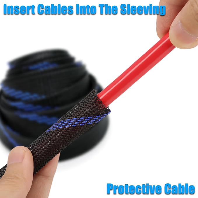 25ft PET Expandable Braided Cable Sleeve 1/6inch Pet Braided Cable Sleeve - Image 4