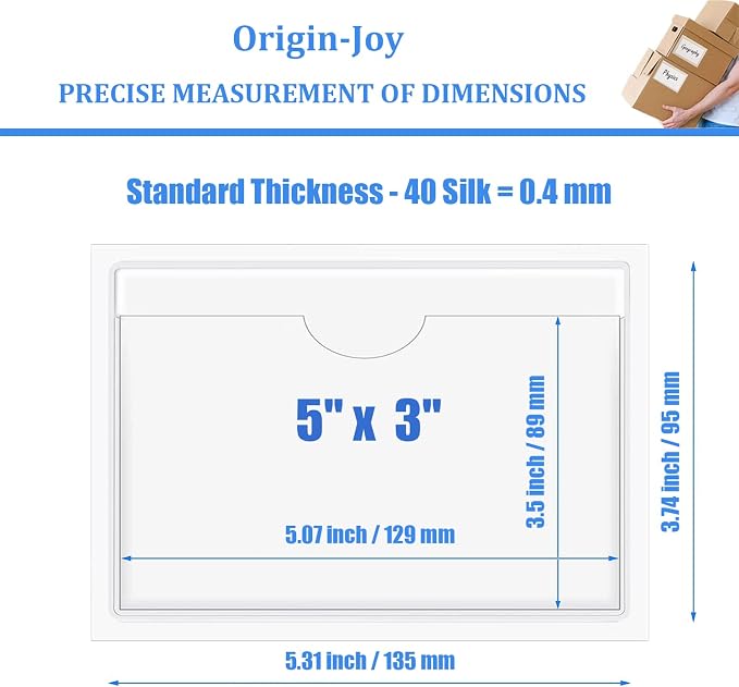 Origin-Joy 35 PCS Self Adhesive Index Card Pockets - Image 2