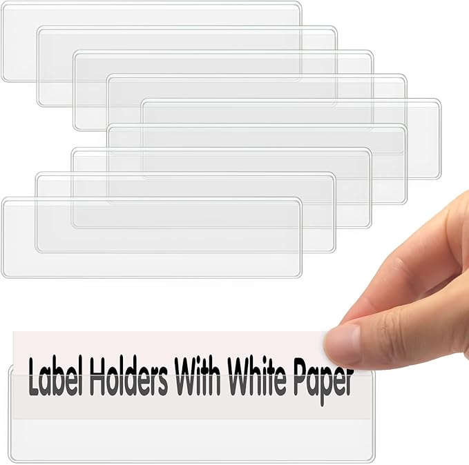 Self Adhesive Label Holders, ELEMGULY 100 Pack Adhesive Shelf Tag Shelf Label by ELEMGULY