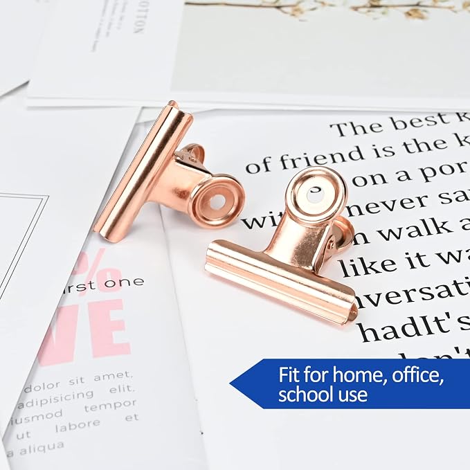 30 Pack Small Rose Gold Bull Clips, 1.22 Inch Mini Metal Hinge Clips - Image 7