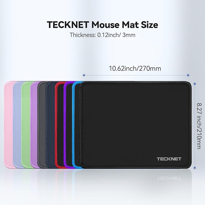 TECKNET Mouse Pad with Anti-fray Stitchin, Waterproof Surface & Non-Slip Rubber - Image 6
