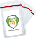 Bulk 100 Pack - Heavy Duty Clear Vinyl Badge Holders by SpecialistID