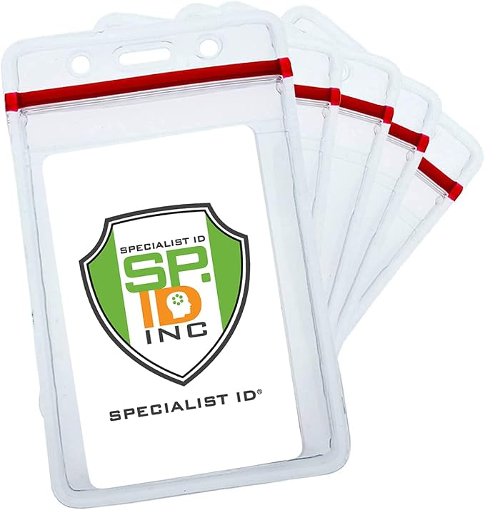 Bulk 100 Pack - Heavy Duty Clear Vinyl Badge Holders by SpecialistID