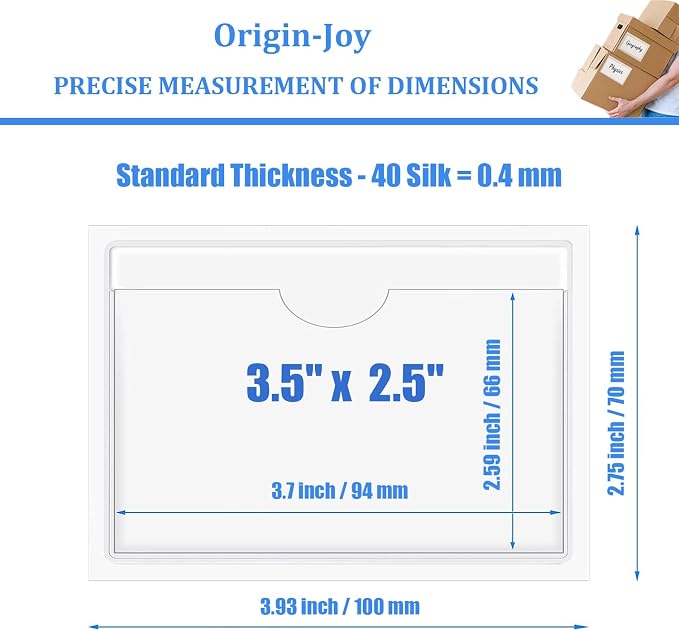 Origin-Joy 60 PCS Self Adhesive Index Card Pockets - Image 2