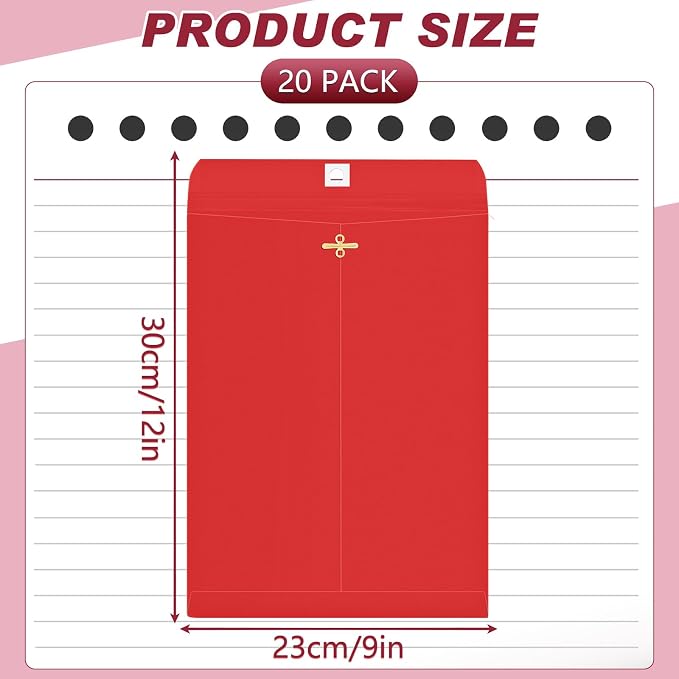 Geyee 20 Pcs 9 x 12 Inch Clasp Envelopes Letter Size Mailing Envelopes - Image 2