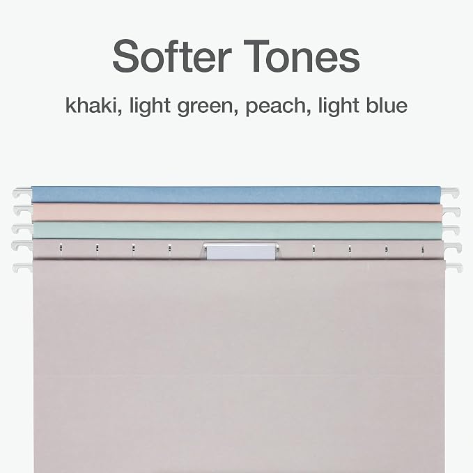 Pendaflex Hanging File Folders, 25 Pack, Letter Size, Light Blue, Light Green - Image 3