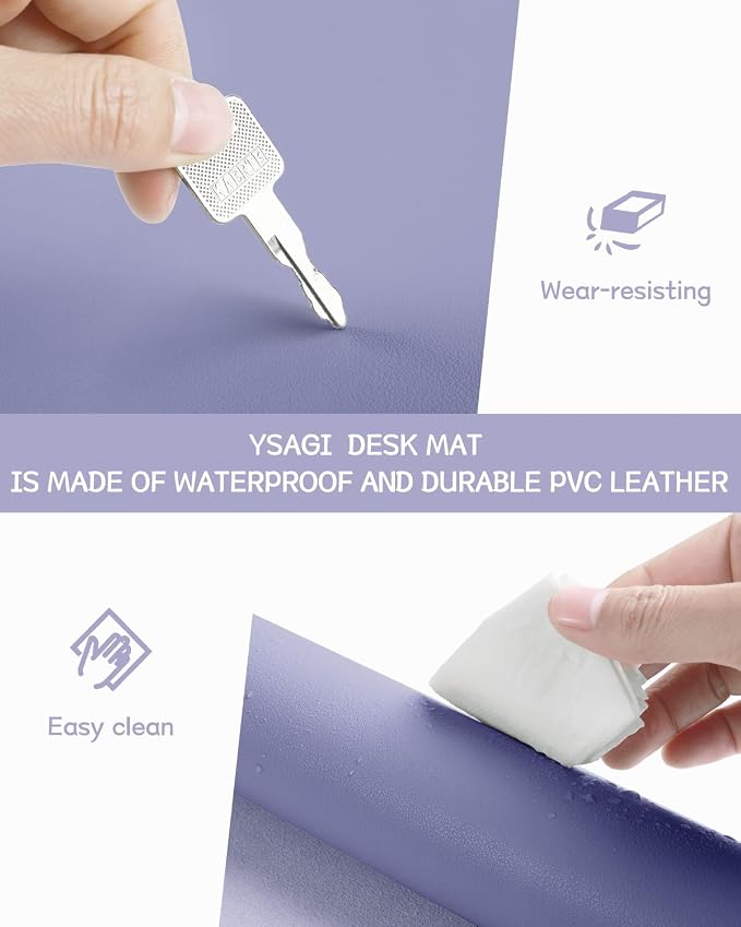 YSAGi Non-Slip Leather Desk Pad XL Size, Waterproof Laptop Computer Desk - Image 6