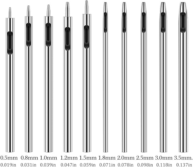 10 Pcs Leather Hole Punch Cutter 0.5mm-3.5mm Hollow Punch Set - Image 2