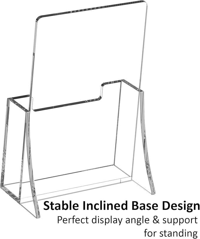 Acrylic Brochure Holder 4 Inch, 4 Pack Clear Brochure Display Stand, Plastic - Image 8