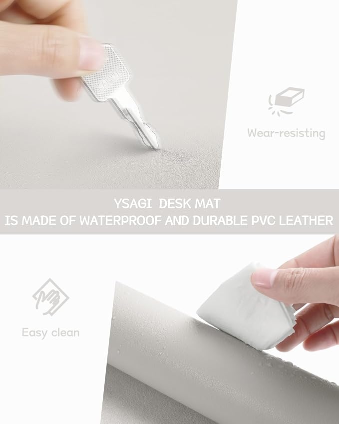 YSAGi Non-Slip Leather Desk Pad L Size, Waterproof Laptop Computer Desk - Image 5