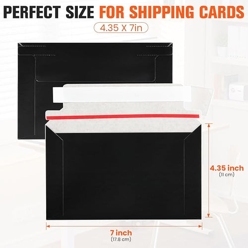 120 Pack Black Rigid Mailers, Perfect Size Shipping Envelopes - Image 2