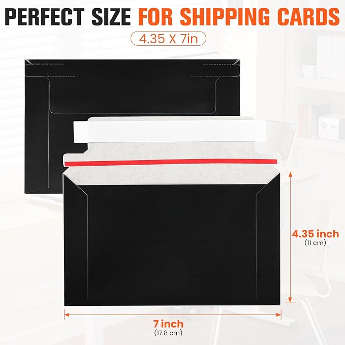 500 Pack Black Rigid Mailers, Perfect Size Shipping Envelopes - Image 2