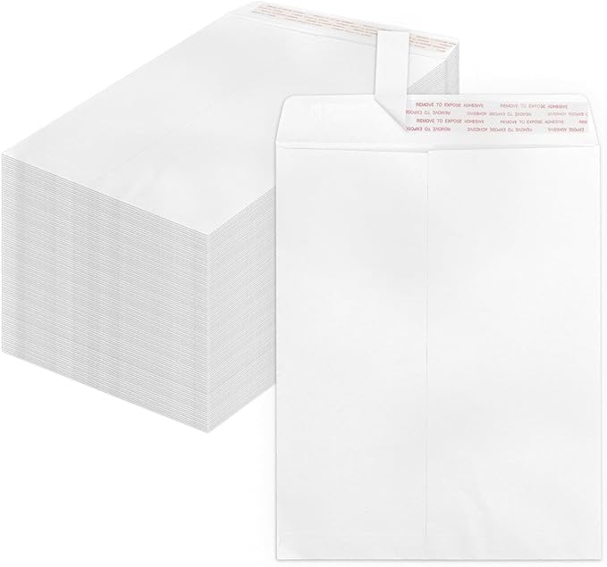 250 Pack 10x13 Manilla Envelopes Self Seal, Goefun Large White Envelopes by Goefun