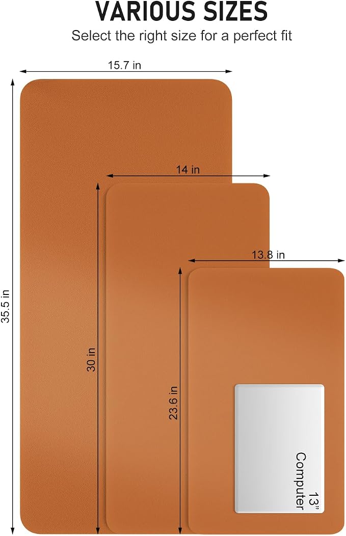 Desk Pad, 23.6" x 13.8" PU Leather Non-Slip Desk Mat Large Mouse Pad - Image 6