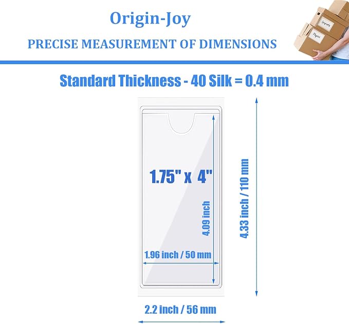 Origin-Joy 50 PCS Self-Adhesive Index Label Pockets - Image 2