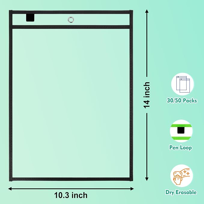 30 Packs Dry Erase Pocket Sleeves - Image 2