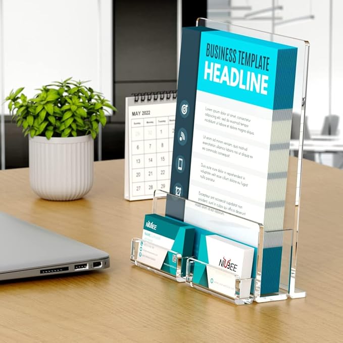 NIUBEE 6-Pack Acrylic Brochure Holder 8.5*11 inches, Plastic Flyer Display Stand - Image 5