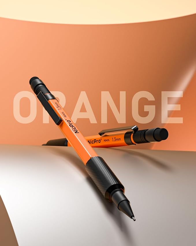 Nicpro 3 PCS 1.3 mm Orange Mechanical Pencils Set - Image 6