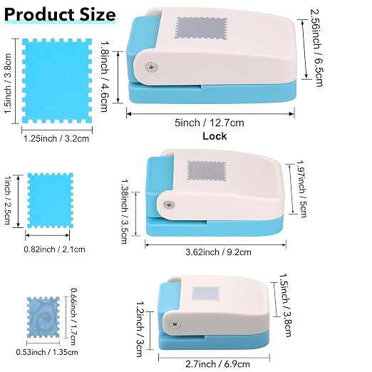 3 Pcs Stamp Punch, 1.5x1.25inch, 0.6x0.5inch Rectangle Postage Stamp Punch Maker - Image 3