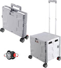 FELICON Folding Utility Cart Rolling Crate Handcart Basket Tote-Gray+White | by FELICON