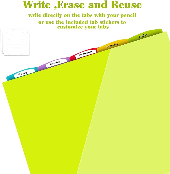 INFUN Plastic 5-Tab Binder Dividers - Image 3