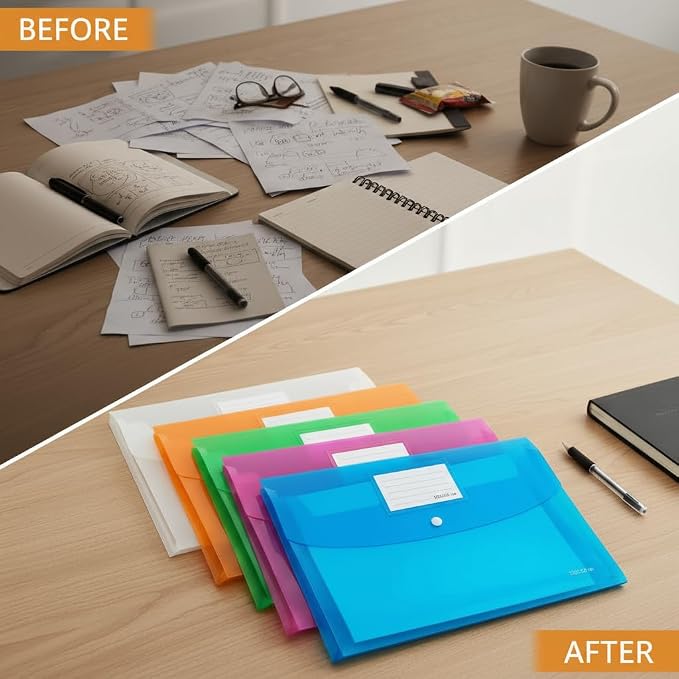 10 Pack Plastic Envelopes with Snap Closure, TFDLCG zm Poly File Envelopes with - Image 7