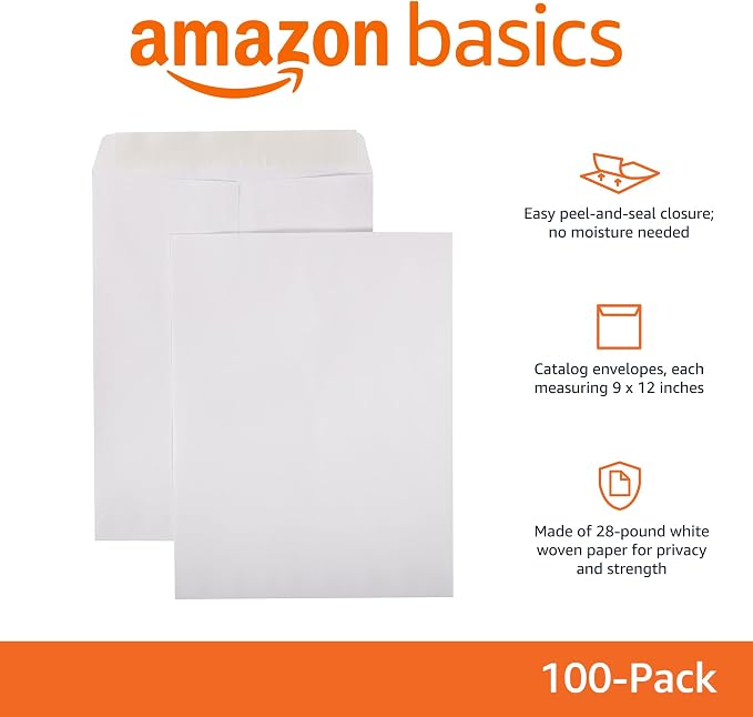 Amazon Basics Catalog Mailing Envelopes, Peel and Seal, 9x12 Inch, Strong - Image 2