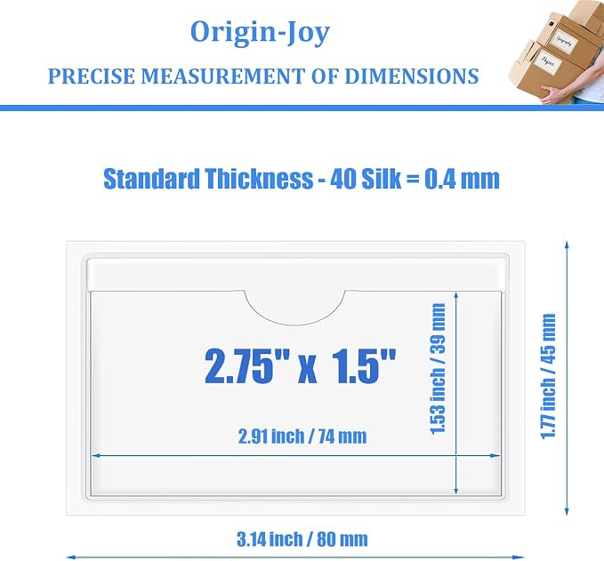 Origin-Joy 50 PCS Self-Adhesive Index Label Pockets - Image 2