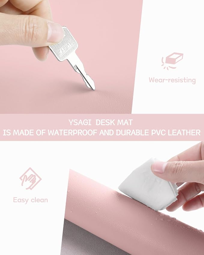 YSAGi Non-Slip Leather Desk Pad Blotter, Waterproof Laptop Computer Desk - Image 5