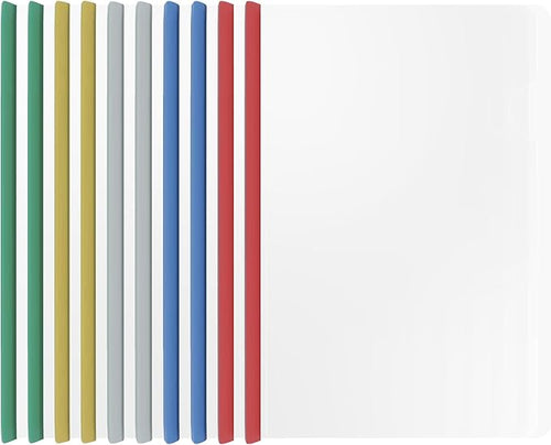 10 Sliding Bar Report Covers A4 Letter Holds 70 Sheets Multicolor | Sliding Bar by Quadafy