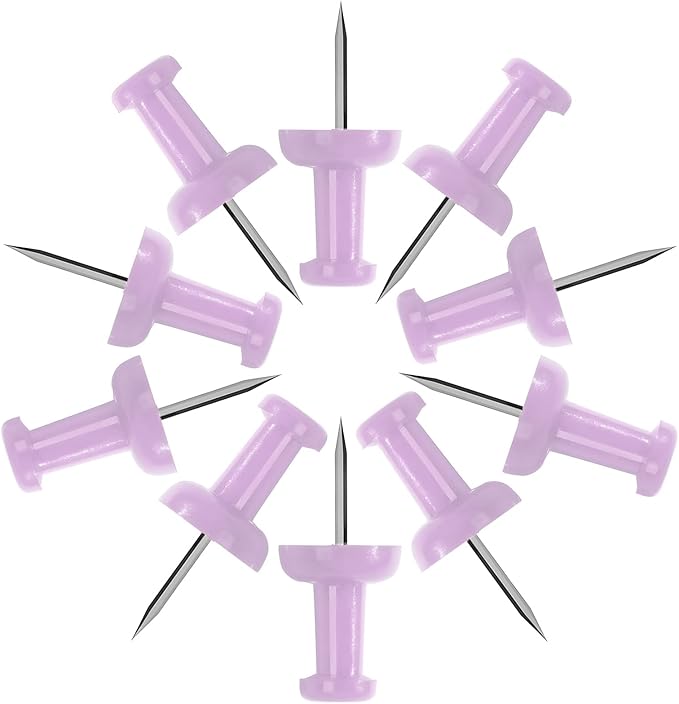 VAPKER Push Pins Tacks 120Pcs Solid Light Purple Thumb Tacks Larger Size Pin by VAPKER