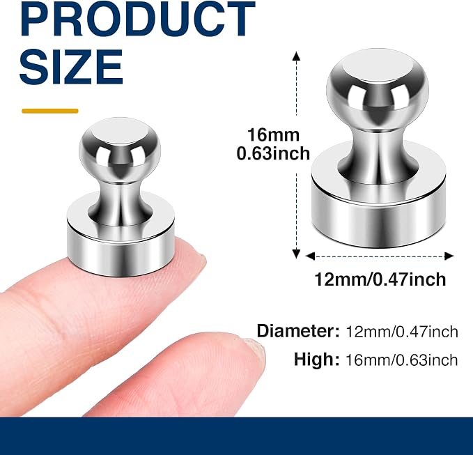 MIKEDE Fridge Magnets for Whiteboard, Refrigerator Magnets Neodymium Push Pins - Image 2