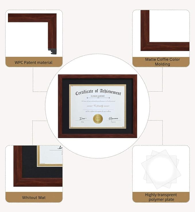 ELSKER&HOME 8.5x11 Certificate Frame Coffee Color - Image 6