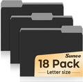 SUNEE File Folders, 18 Pack Manilla Folders 8.5 x 11, 1/3 Cut Tab by SUNEE