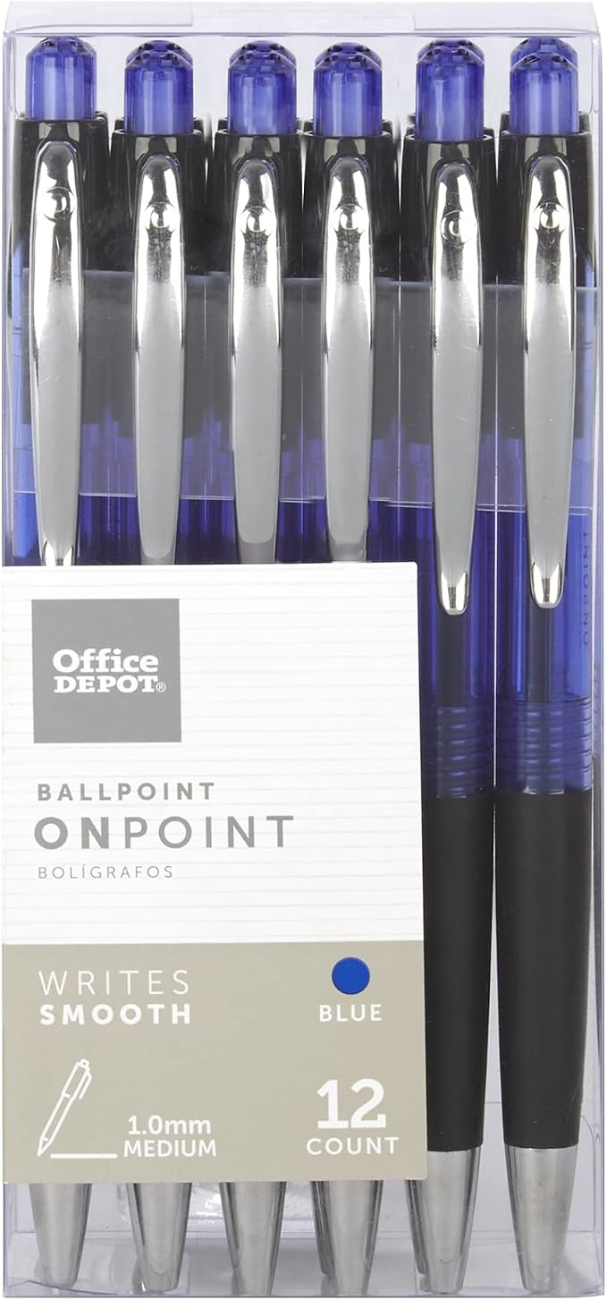 Office Depot Soft-Grip Retractable Ballpoint Pens, Medium Point, 1.0 mm by Office+Depot
