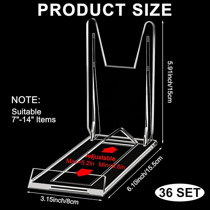 12 Pack Acrylic Book Stand for Display Adjustable Clear Display Holder Easel - Image 2