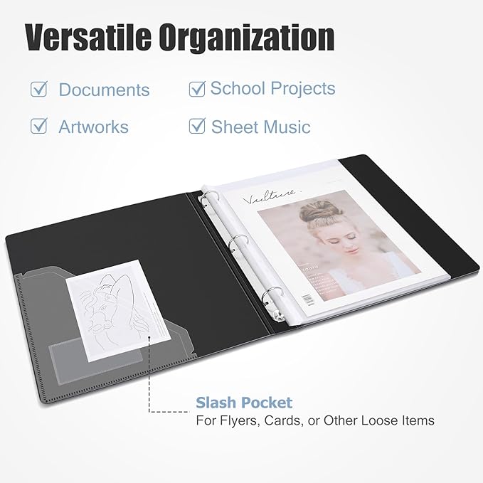 Uquelic 50-Pocket Binder with Plastic Sleeves - Image 4
