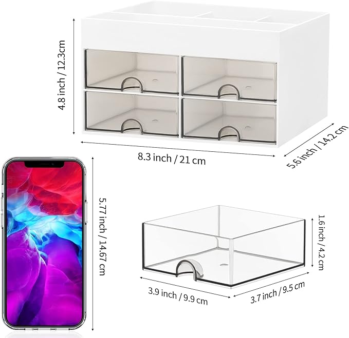LETURE Desktop Organizer with Drawer, Accessories Stationary Organizer Desk - Image 5