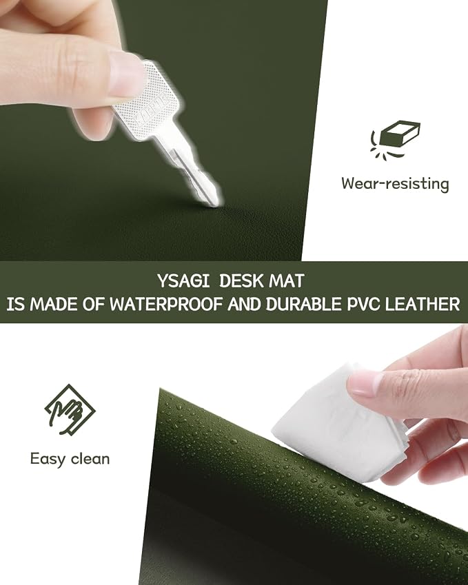 YSAGi Non-Slip Leather Desk Pad L Size, Waterproof Laptop Computer Desk - Image 5
