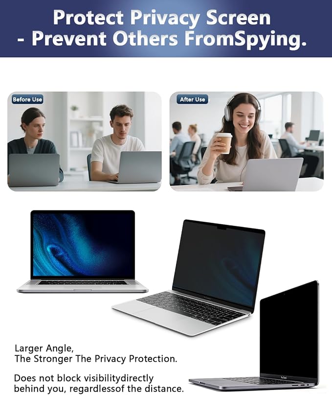Magnetic Laptop Privacy Screen for 14 Inch 16:10, that Screen Size is 11.87 in - Image 3