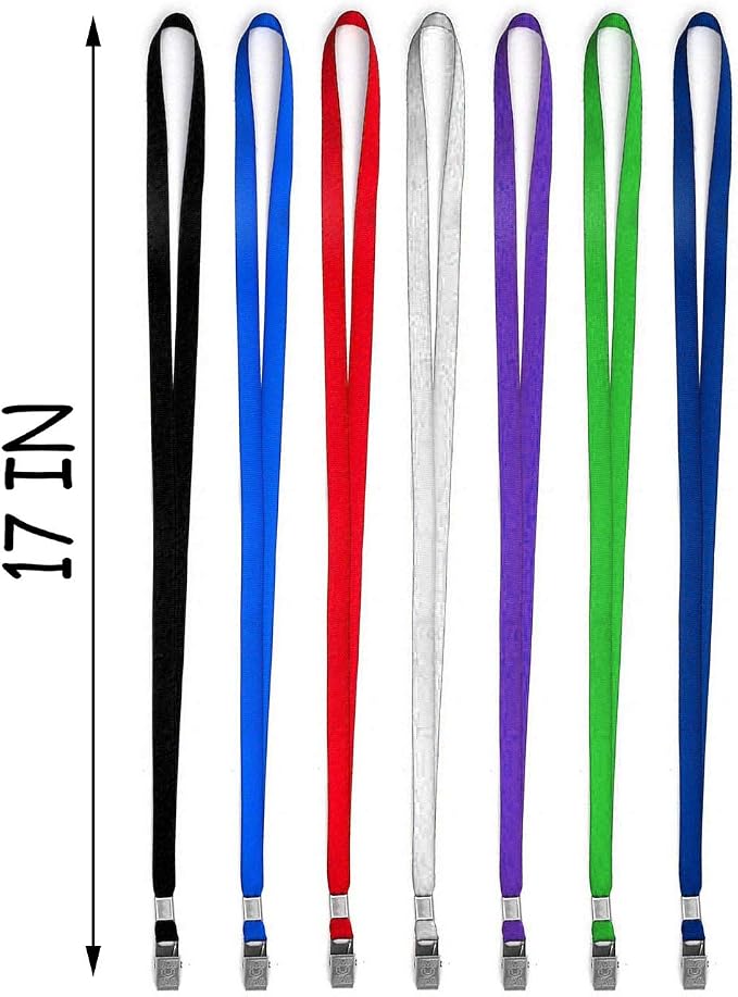 Beebel Gray Lanyards 100 Pack Nylon Flat Badge Lanyard - Image 2
