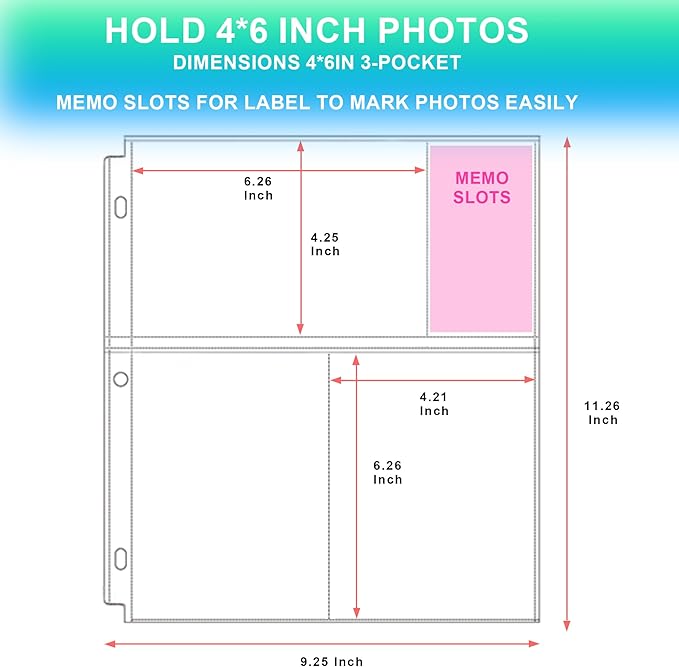 Aegero 25 Pack 4 x 6 Photo Sleeves - Image 2