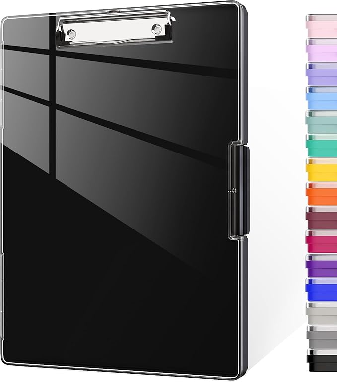 Piasoenc Clipboard with Storage, 8.5 x 11 ClipBoards with 2 Storage, Folio & by Piasoenc