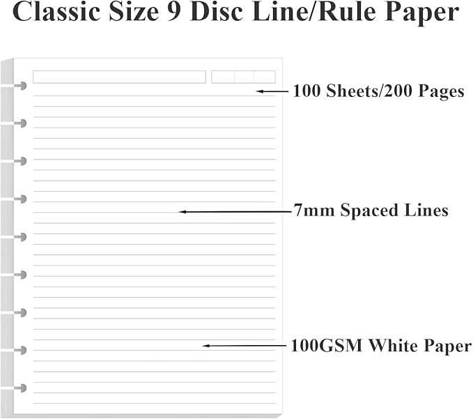 200 Sheets 9-Disc Discbound Lined Refills Paper - Image 5