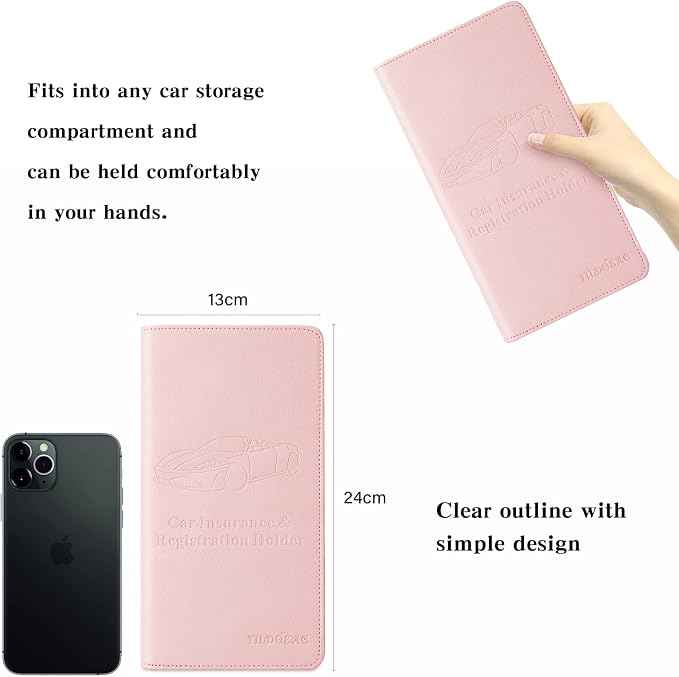 TILDOSAC Leather Car Registration and Insurance Card Holder, Car Document Holder - Image 3