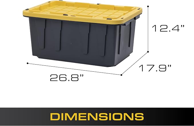 CX BLACK & YELLOW, 17-Gallon Heavy Duty Storage Bins - Image 3