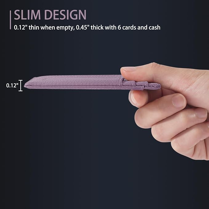 Travelambo Slim Wallet Front Pocket Minimalist Leather RFID Blocking Medium Size - Image 5