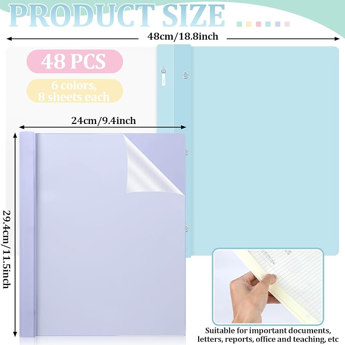 48 PCS Pastel Plastic Report Covers - Image 2